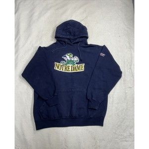Vintage Notre Dame Fighting Irish Park 7 Sportswear Size XL Navy Blue Hoodie